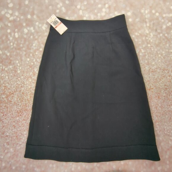 Michael Kors size 2 Navy Blue Womens snap button straight skirt size New - Picture 2 of 8